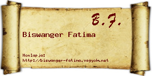 Biswanger Fatima névjegykártya